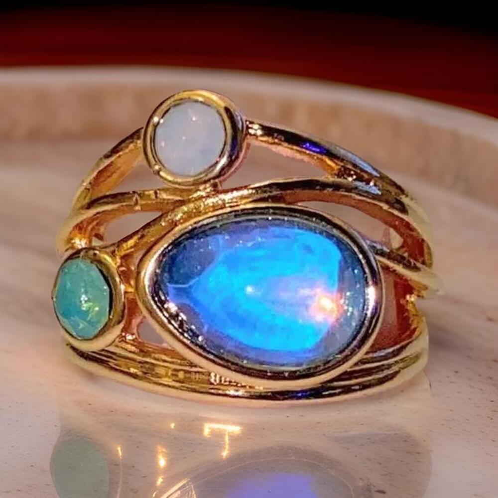 Gold Moonstone Wrap Ring