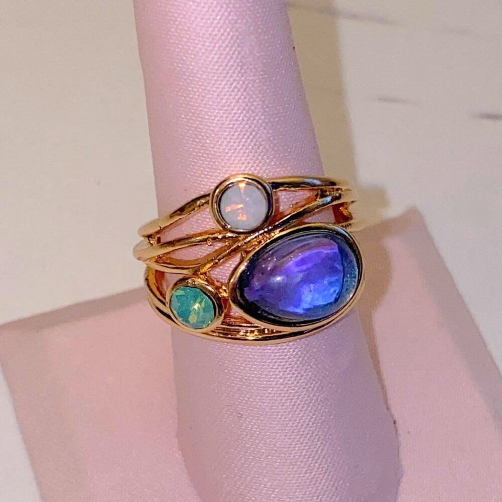 Gold Moonstone Wrap Ring