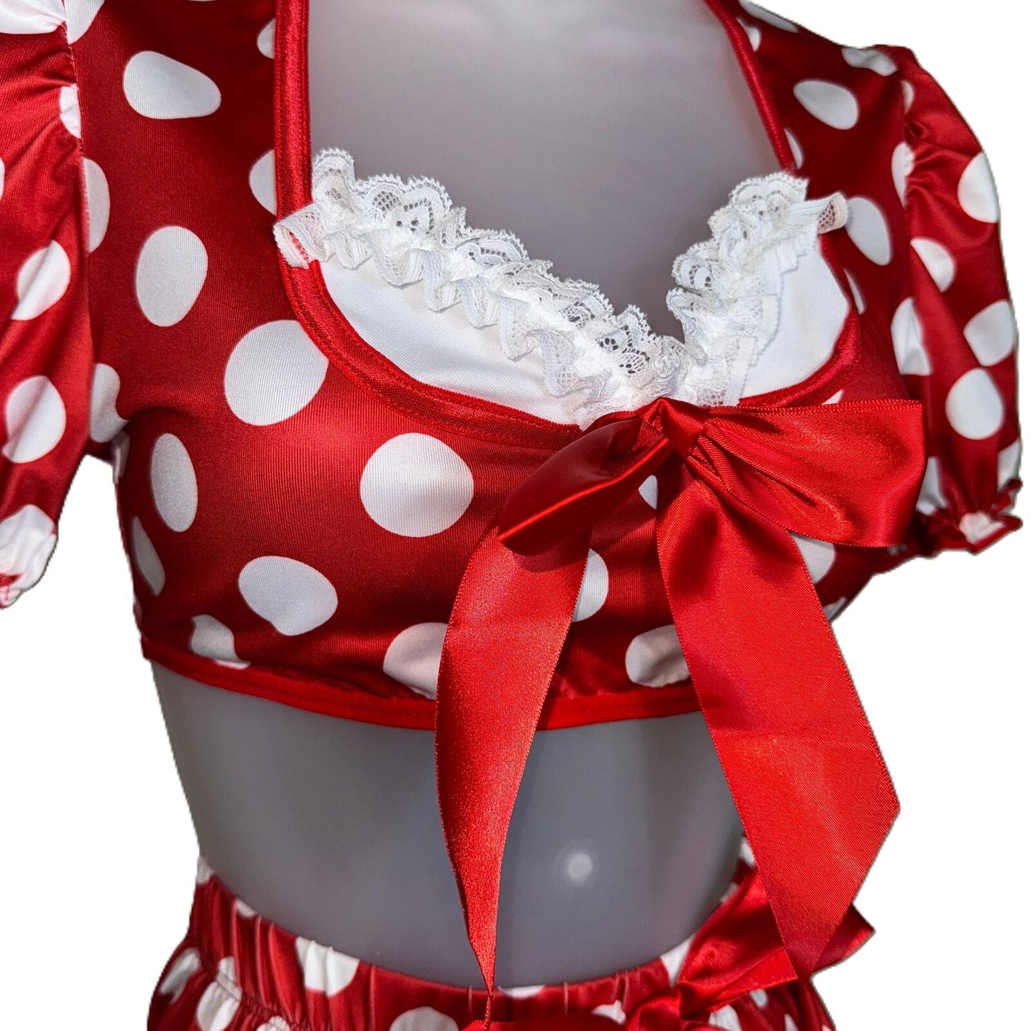 2 Piece Red Polka Dot Minnie Mouse Halloween Costume Set