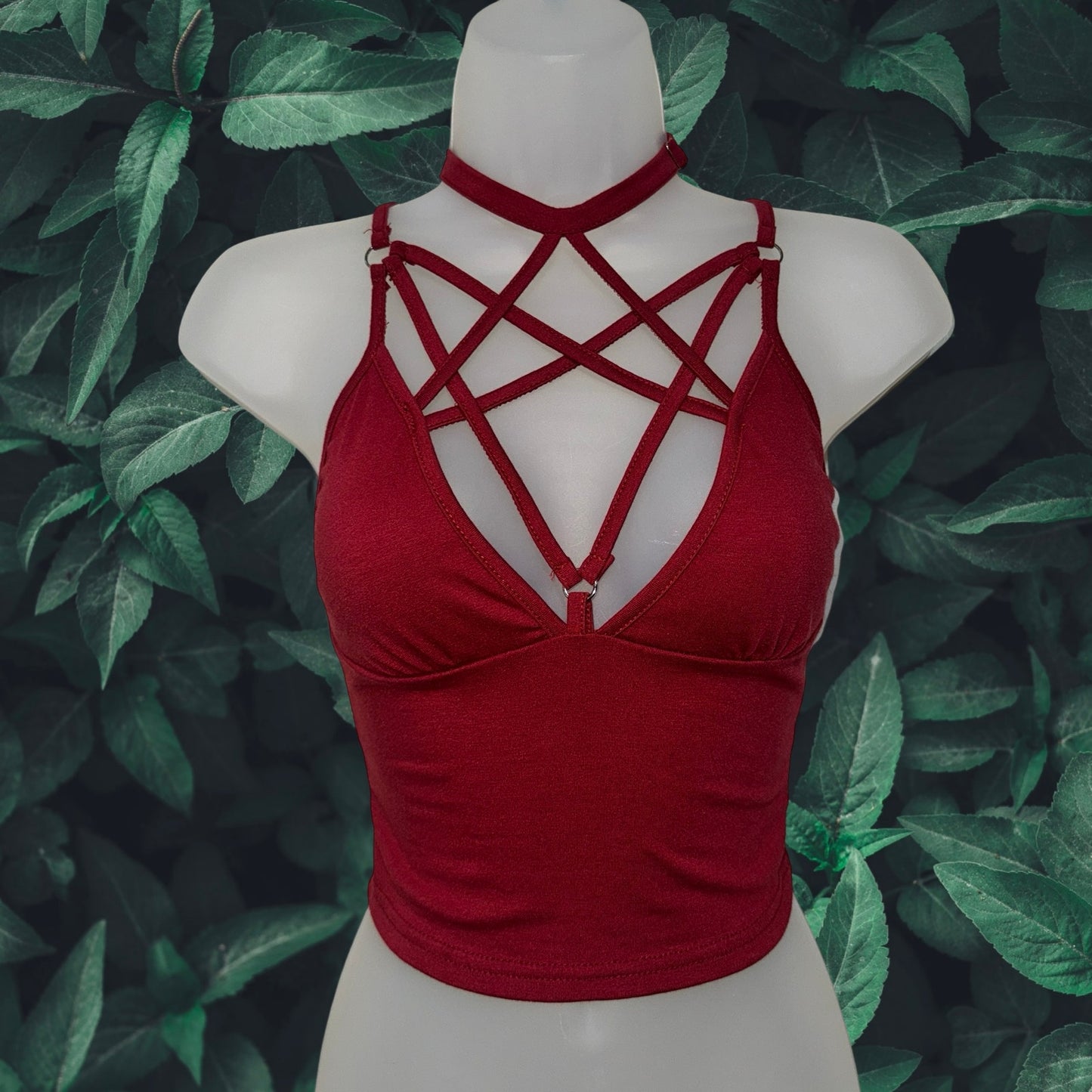 Crimson Pentagram Adjustable Crop Tank