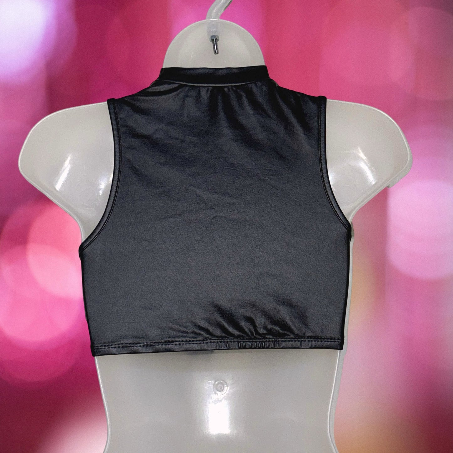 Raven Vegan Leather Curve Crop Top