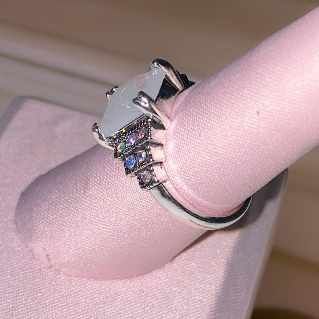 Opal Tiered Cluster Cocktail Ring