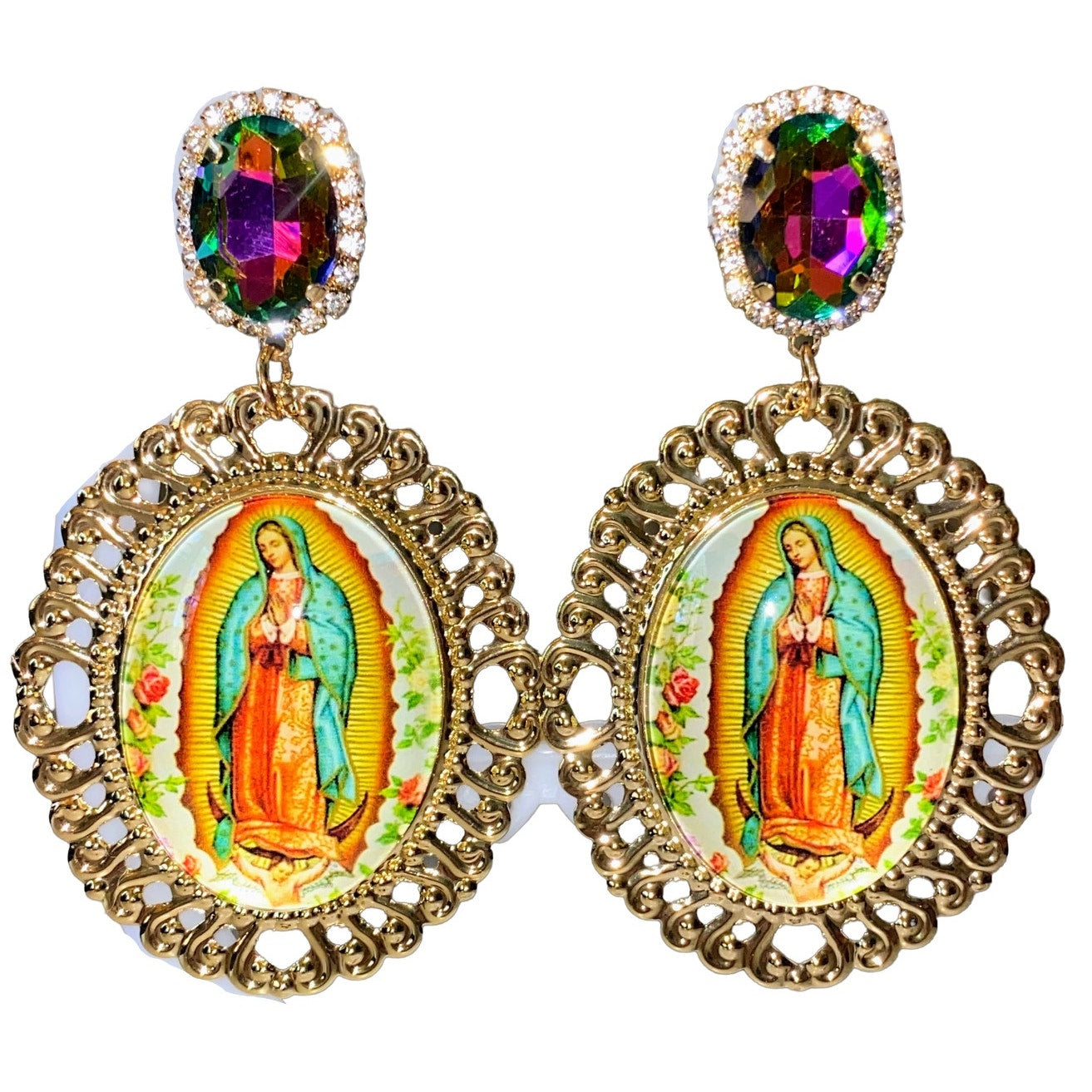 Guadalupe Glow Gold Ornate Earrings