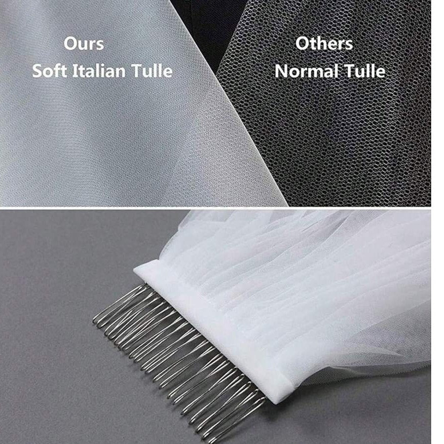 Celestial Pearl Veil - Champagne