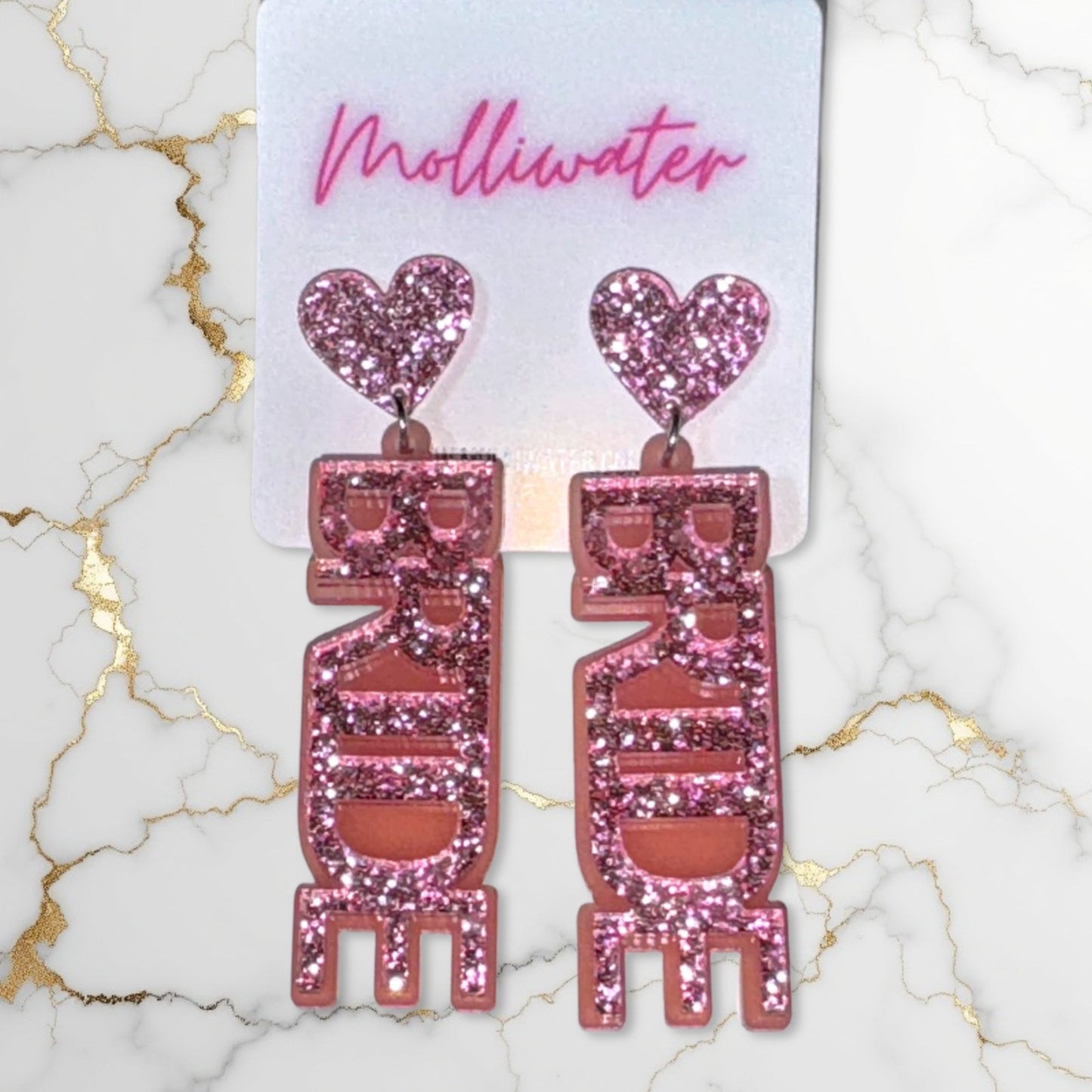 Blushing Bride Sparkle Dangle Earrings