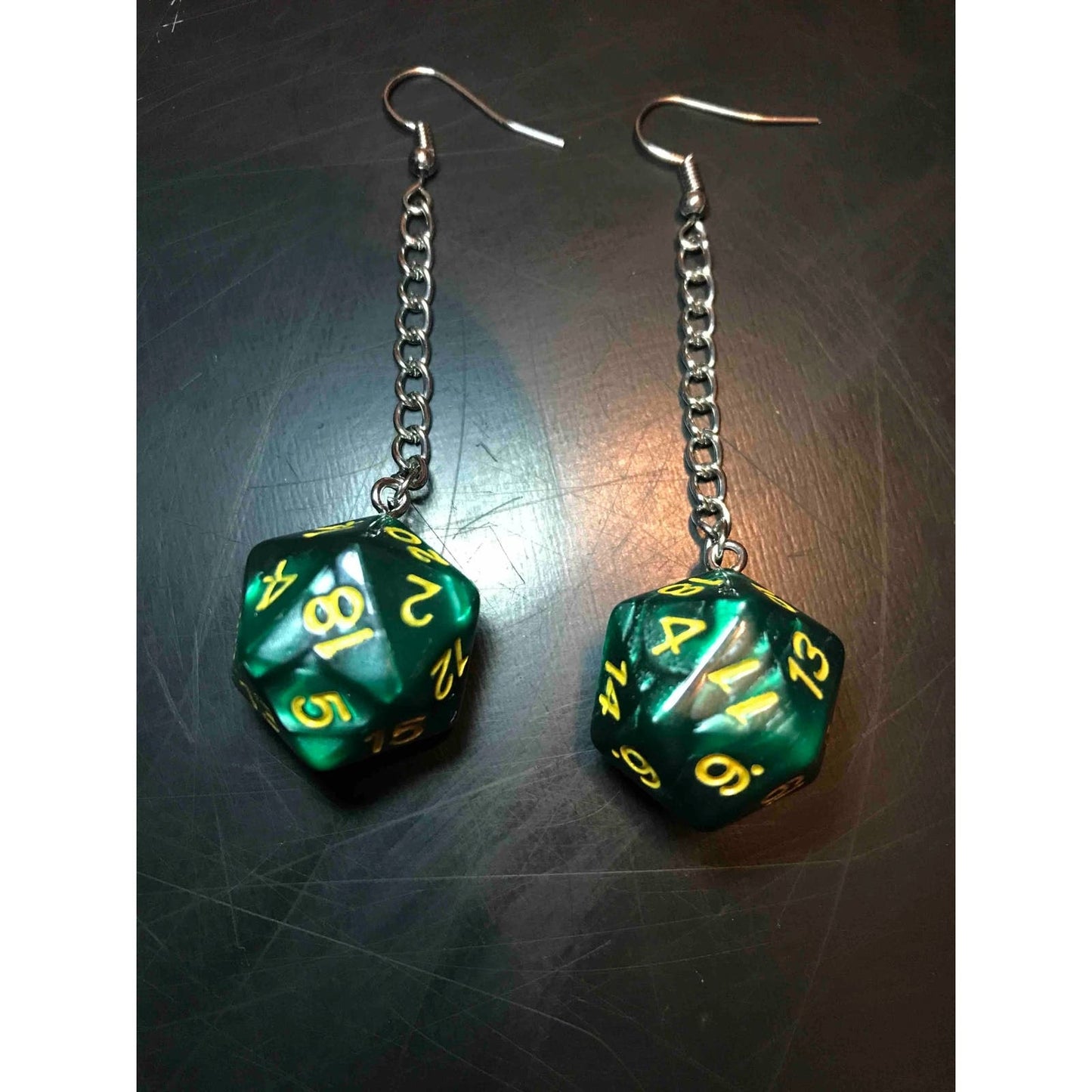 Warlock’s Gamble D20 Dangle Earrings