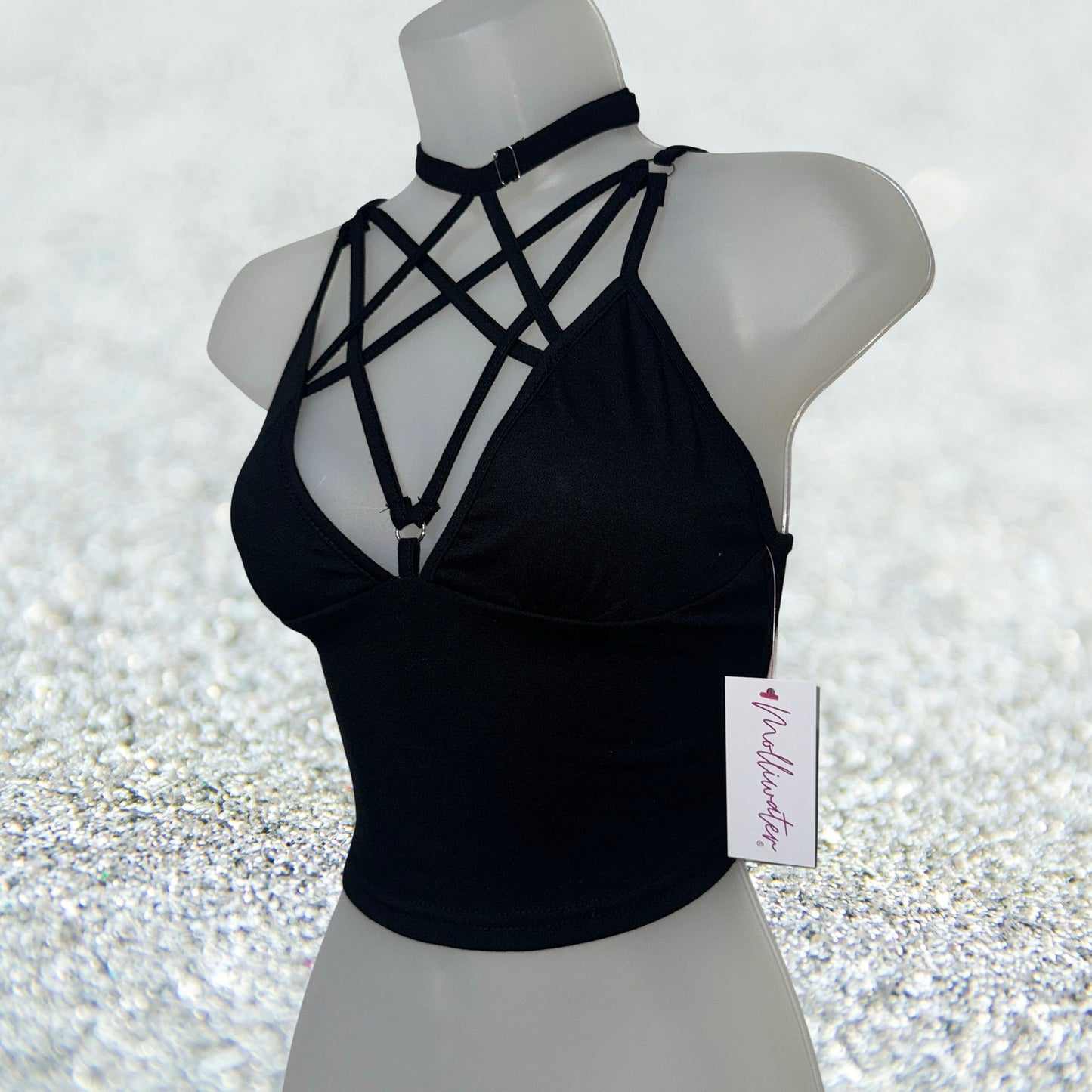 Onyx Pentagram Adjustable Crop Tank