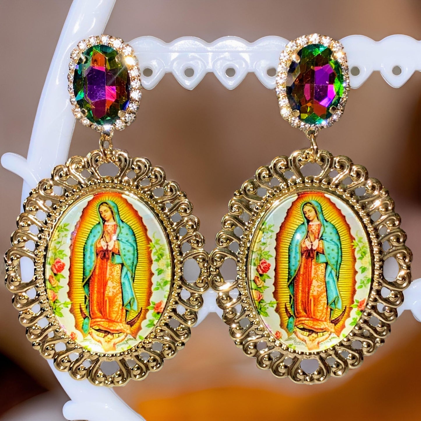 Guadalupe Glow Gold Ornate Earrings
