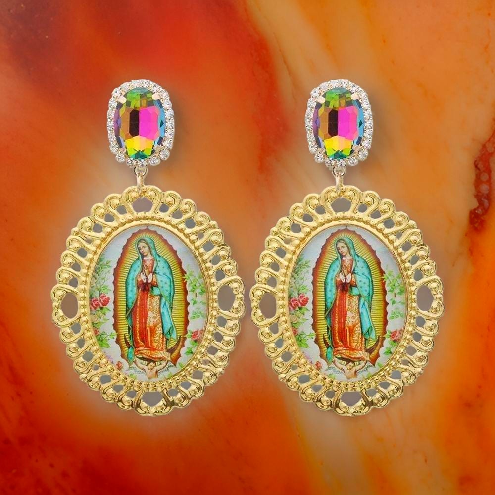Guadalupe Glow Gold Ornate Earrings