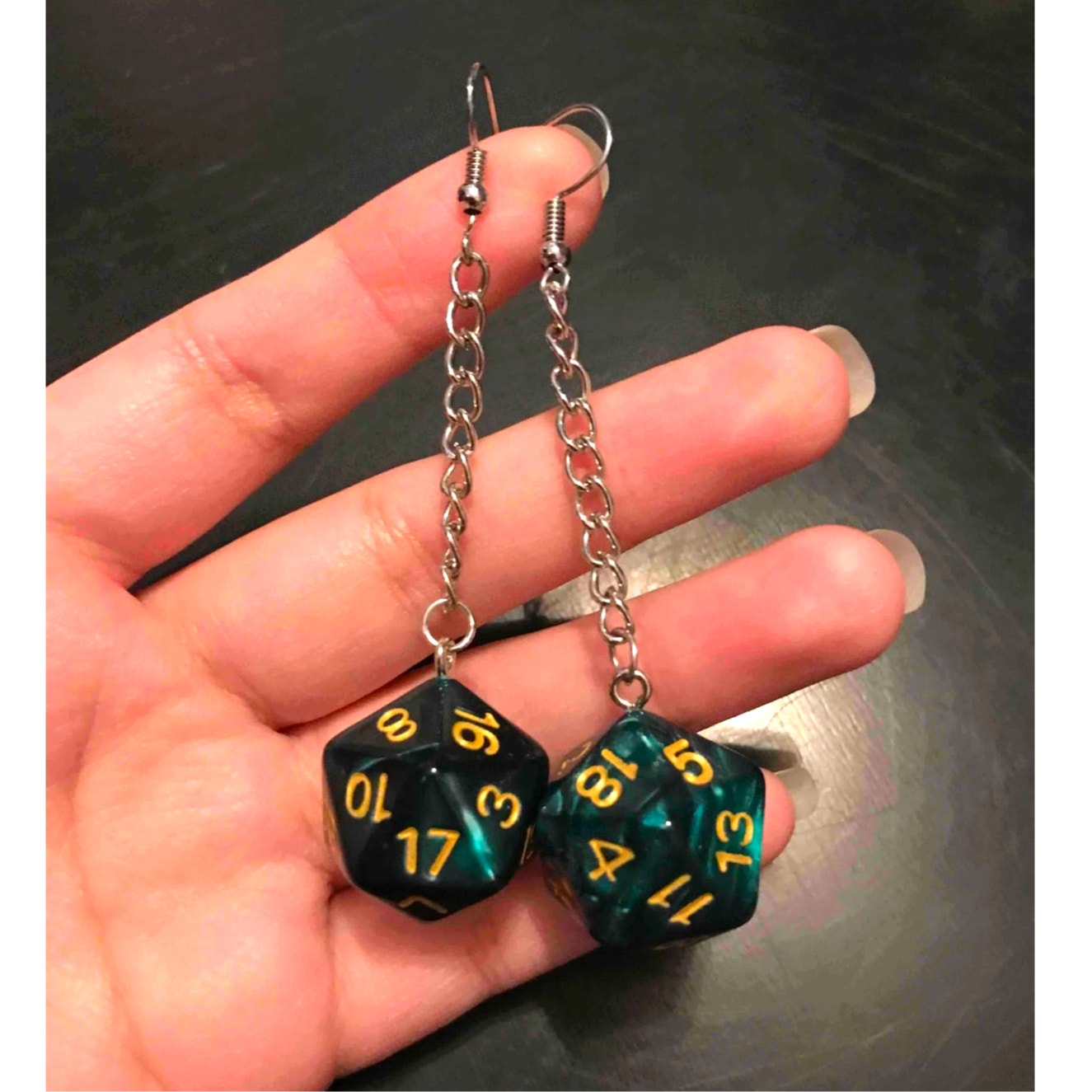 Warlock’s Gamble D20 Dangle Earrings