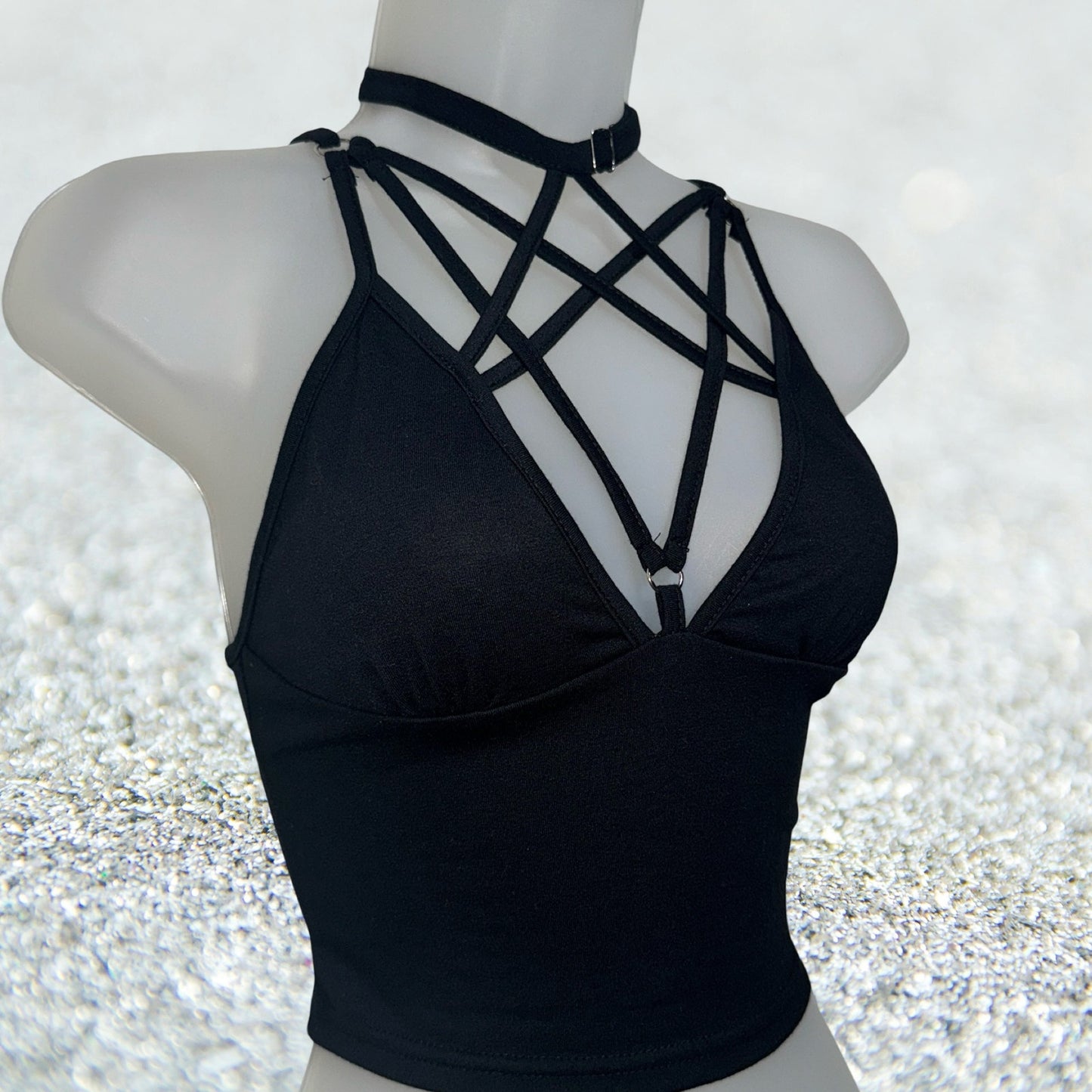 Onyx Pentagram Adjustable Crop Tank