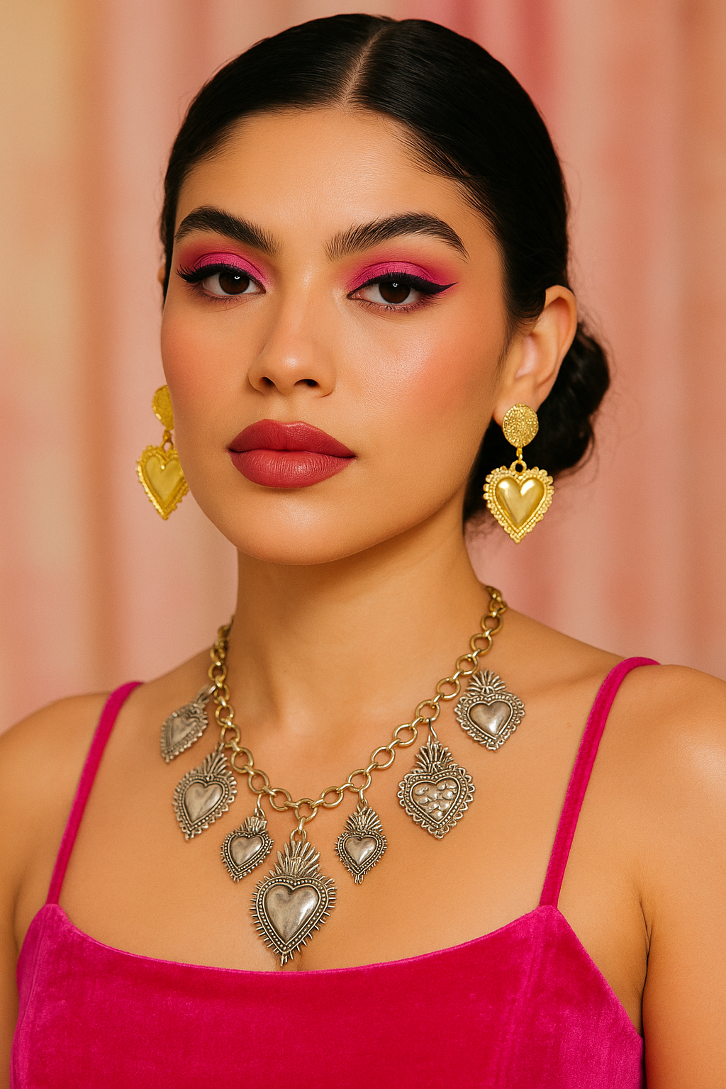 Heart of Milagros Silver Sagrado Charm Necklace