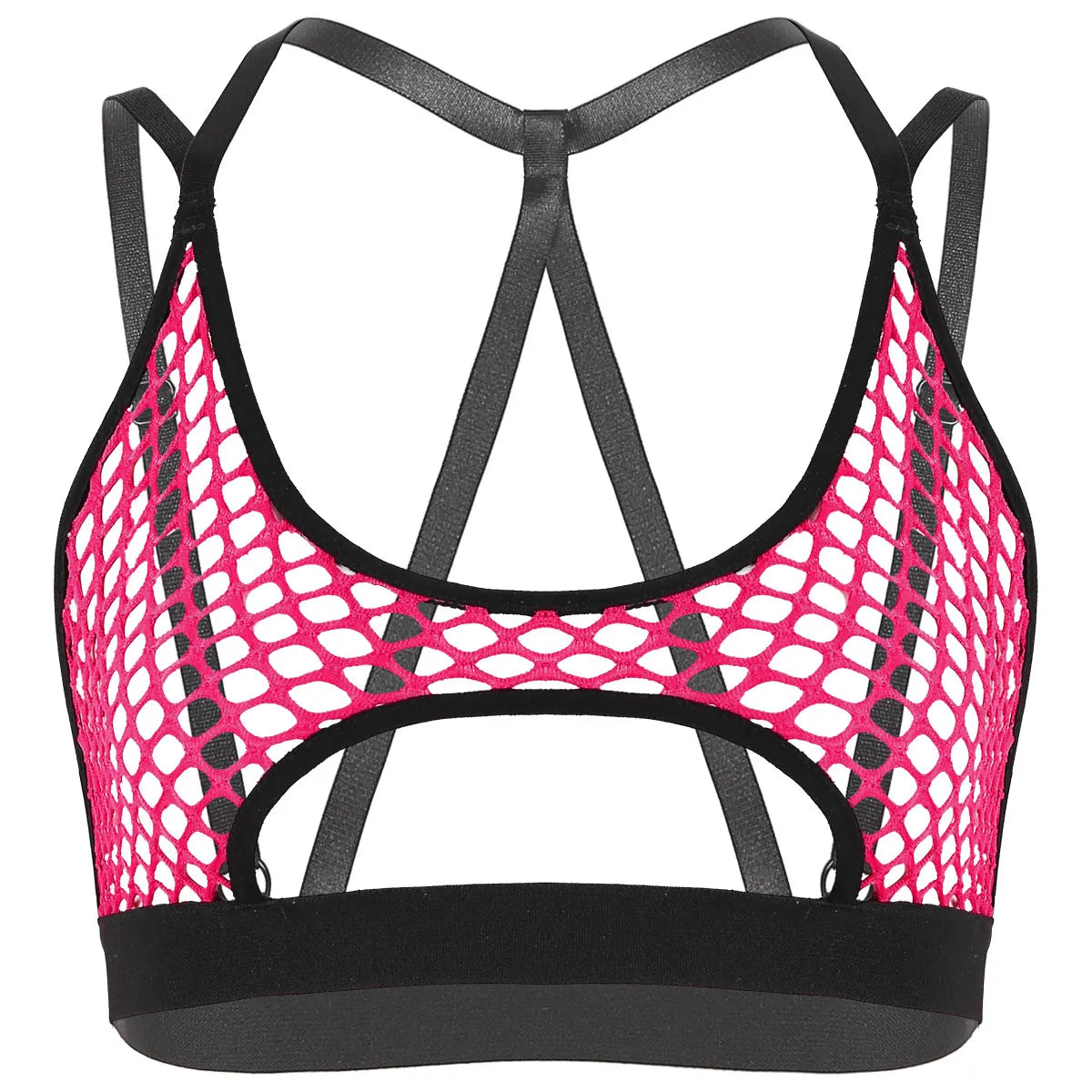Rave Mesh Crisscross Crop Top Clubwear