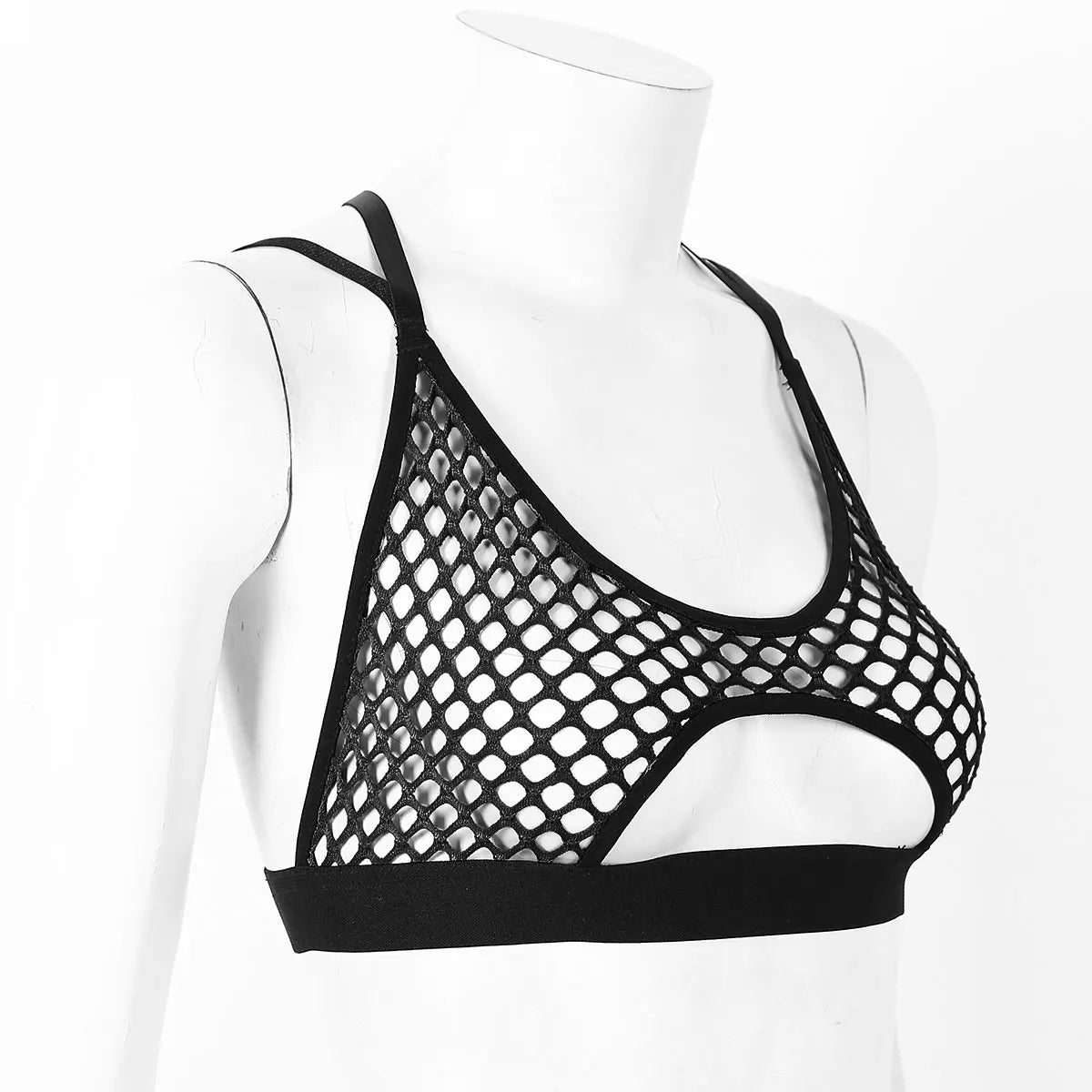 Rave Mesh Crisscross Crop Top Clubwear