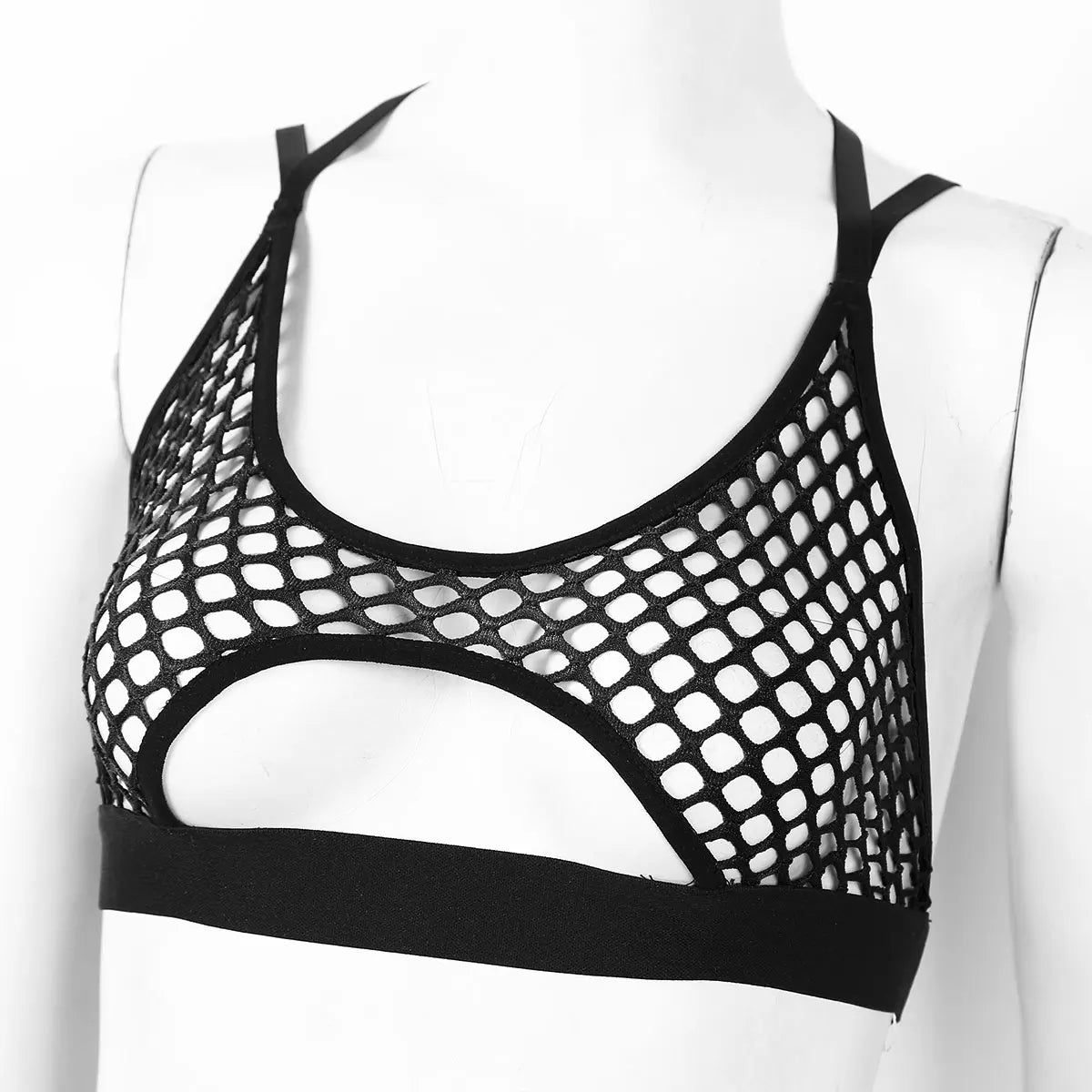 Rave Mesh Crisscross Crop Top Clubwear