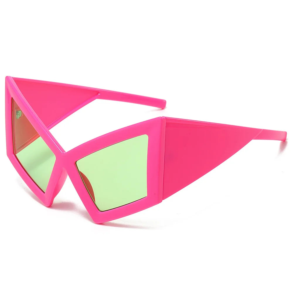 Retro Feline Oversized Gradient Sunglasses