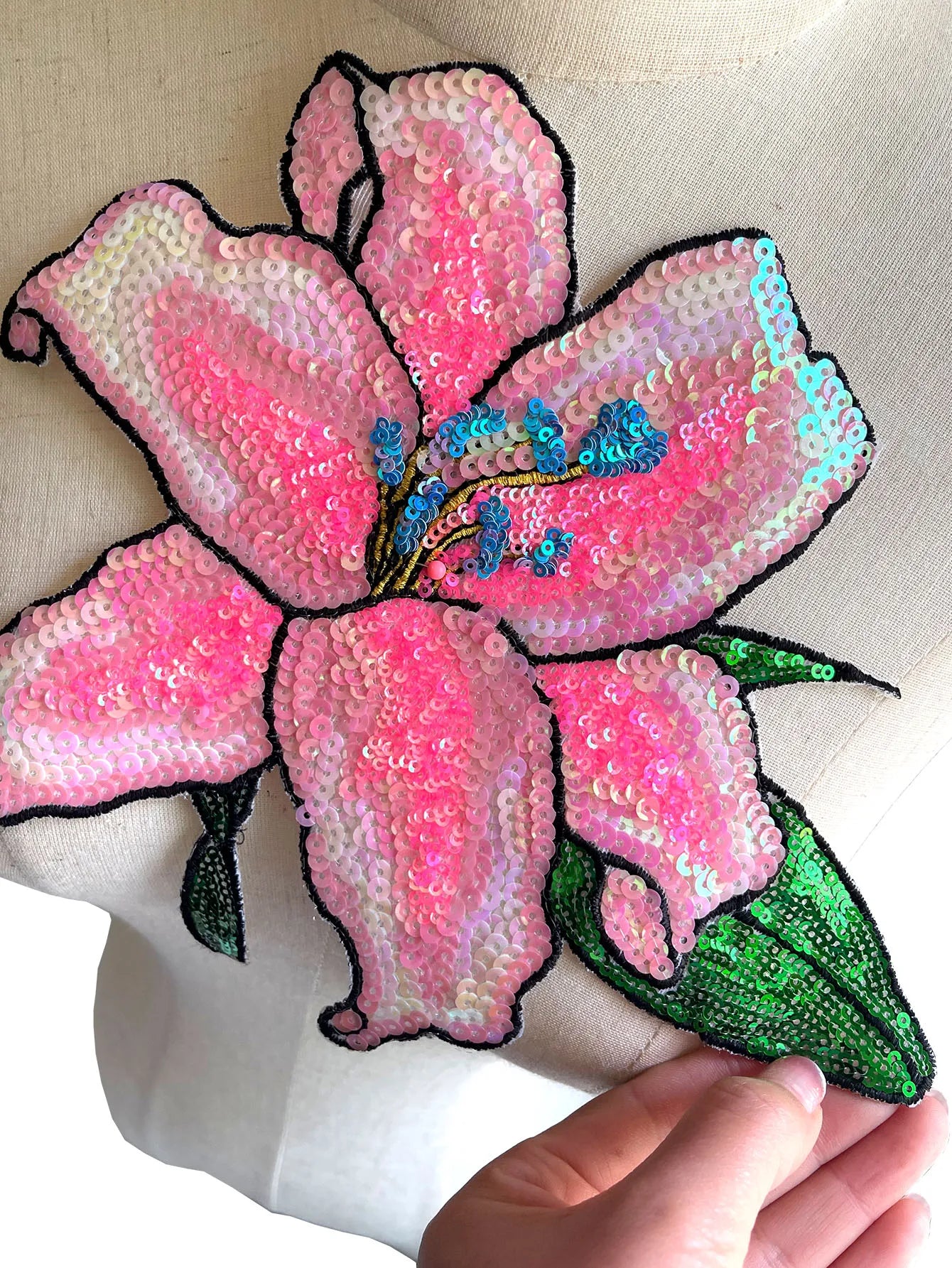 Lily Sparkle Sequin Patch Applique