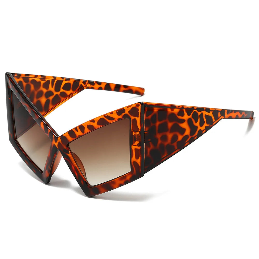 Retro Feline Oversized Gradient Sunglasses