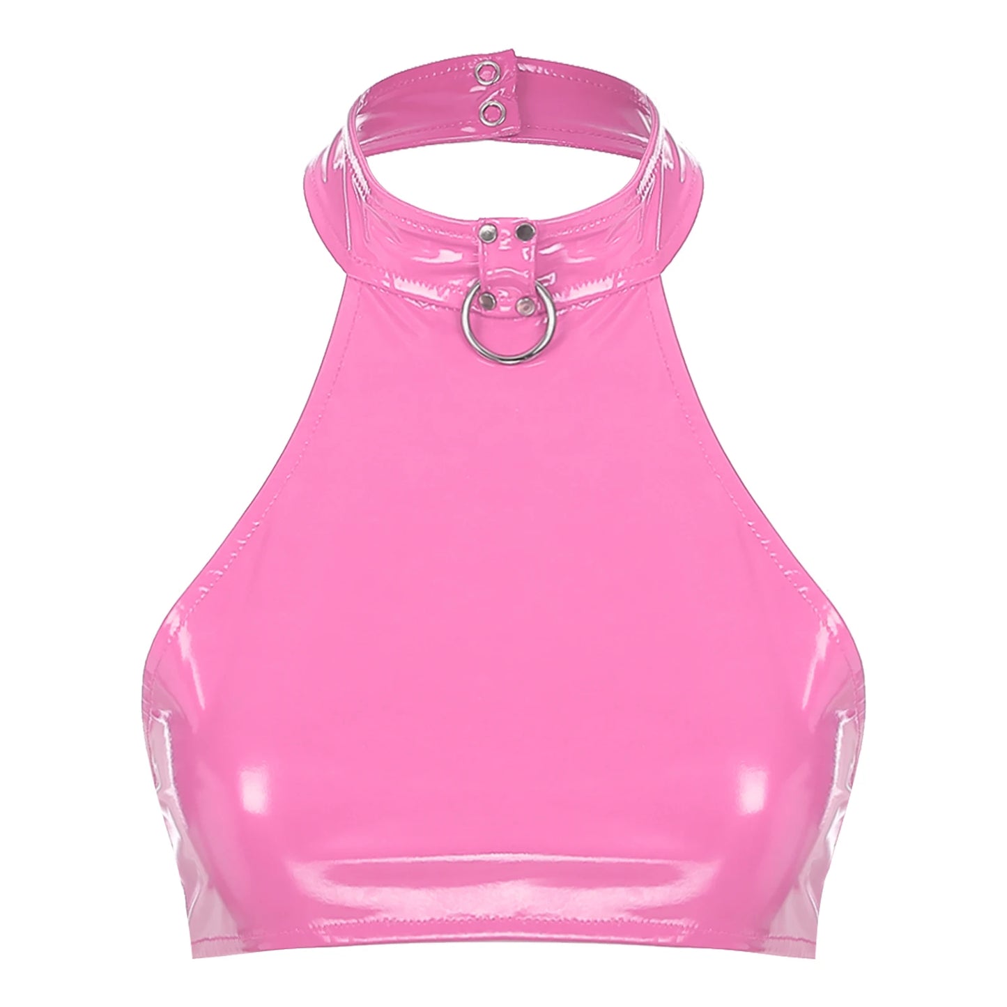 Rave Halo Patent Crop Top