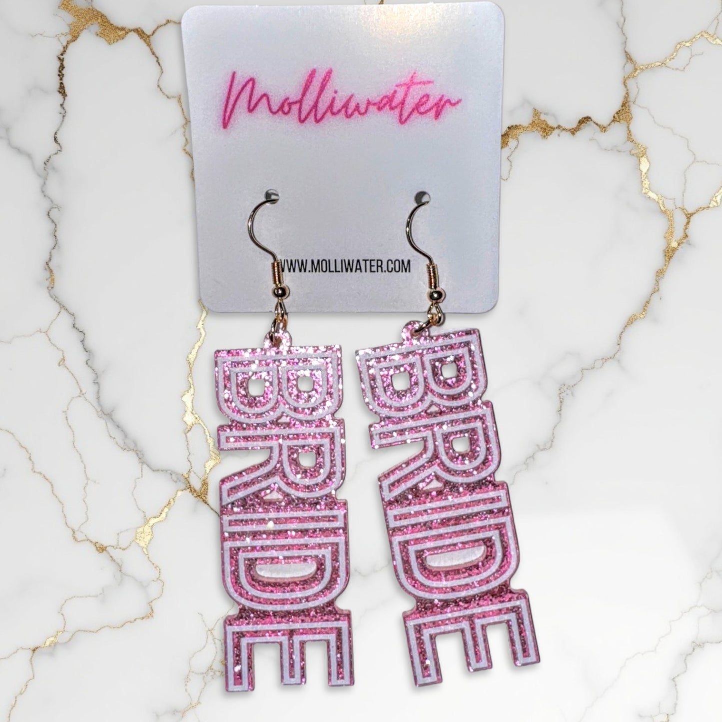 Glitter Bride Dangle Earrings
