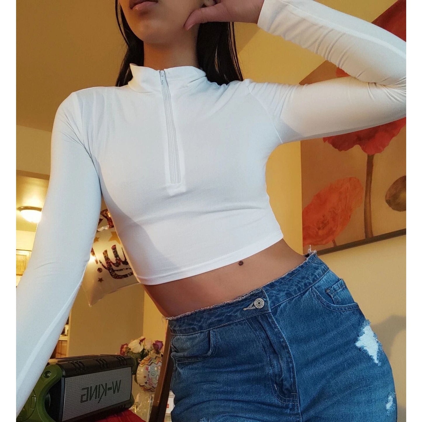 Cloud Zip Crop Top
