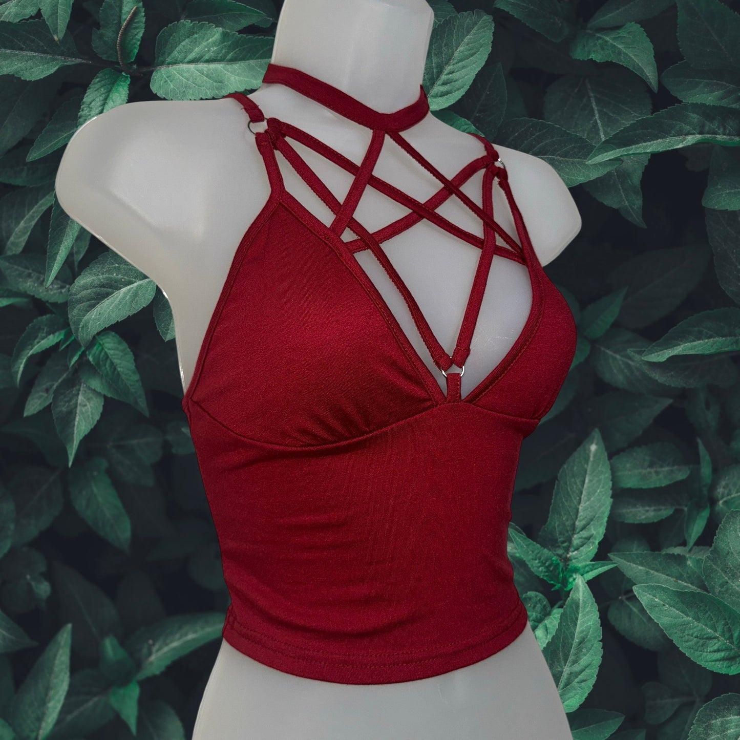 Crimson Pentagram Adjustable Crop Tank