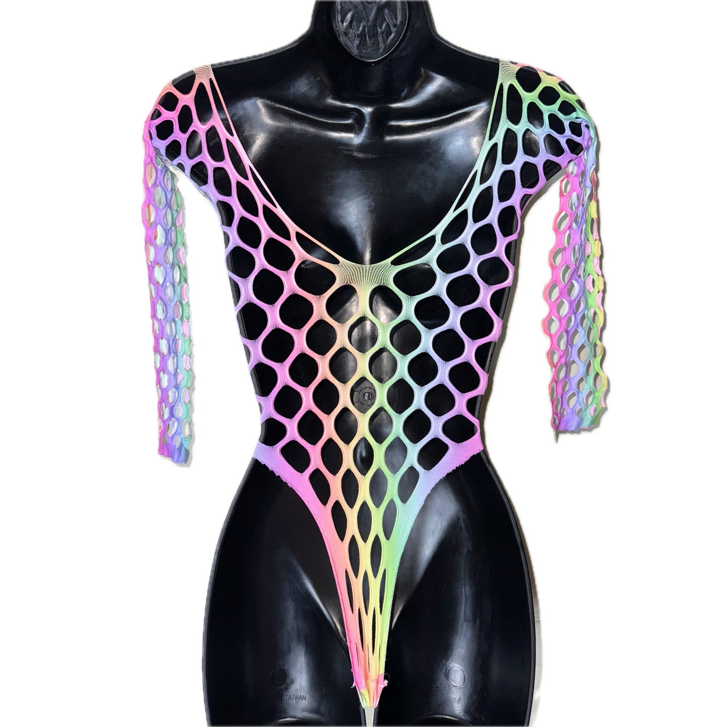 Rainbow Mesh Knit Bodysuit