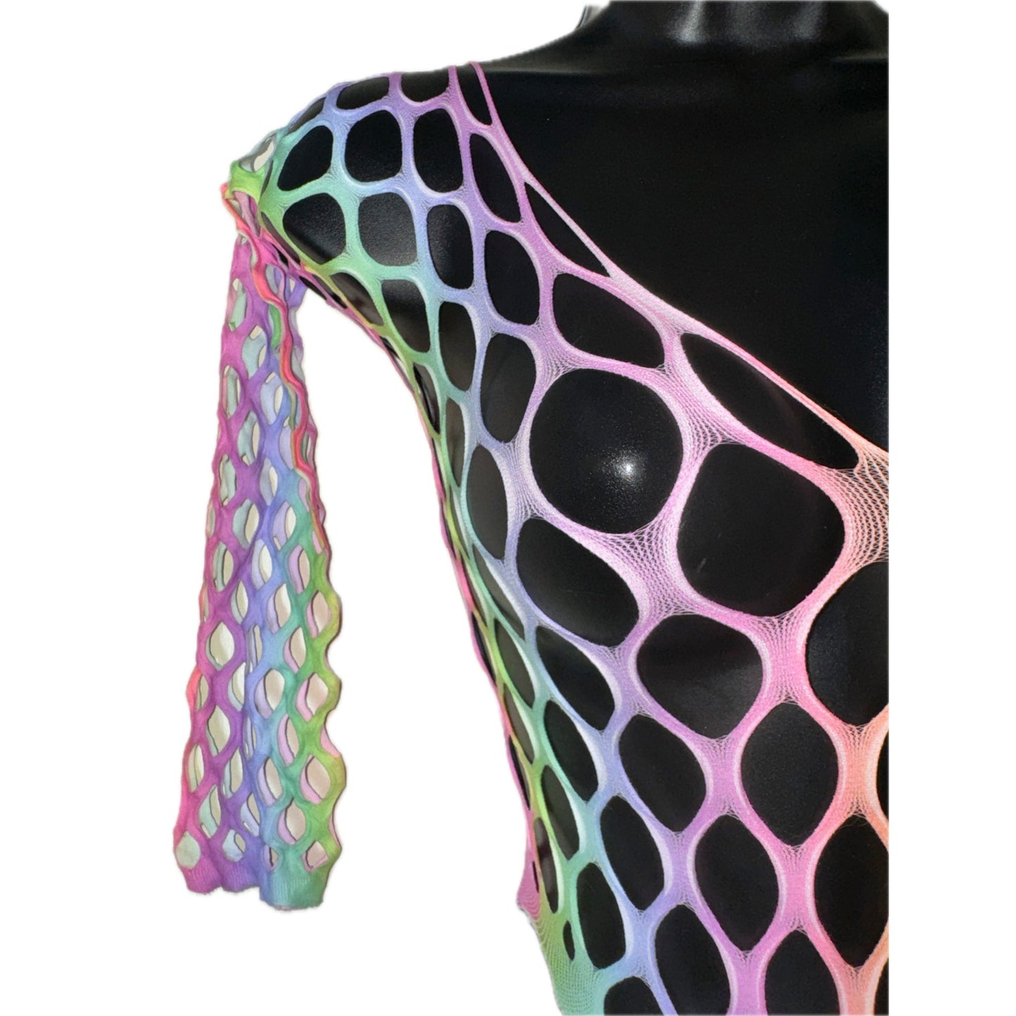 Rainbow Mesh Knit Bodysuit