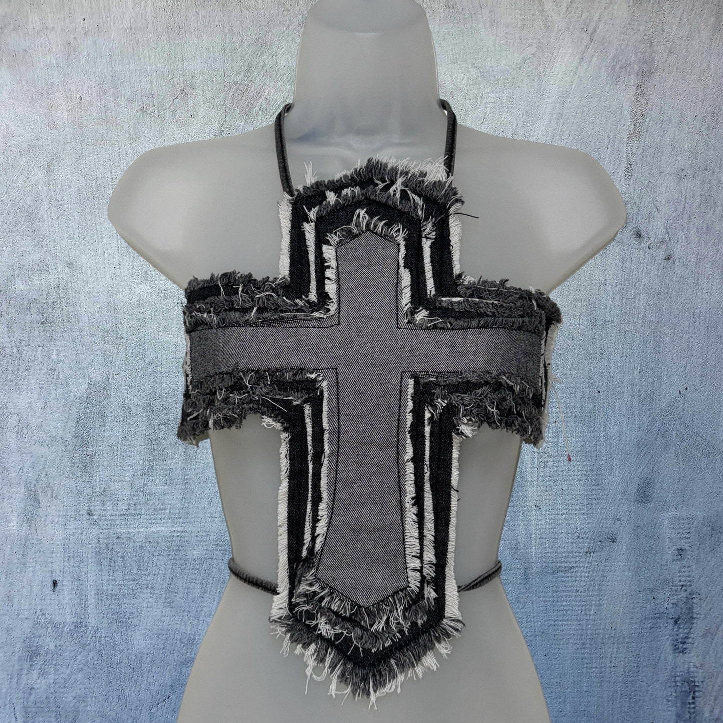 Divina Denim Cutout Top