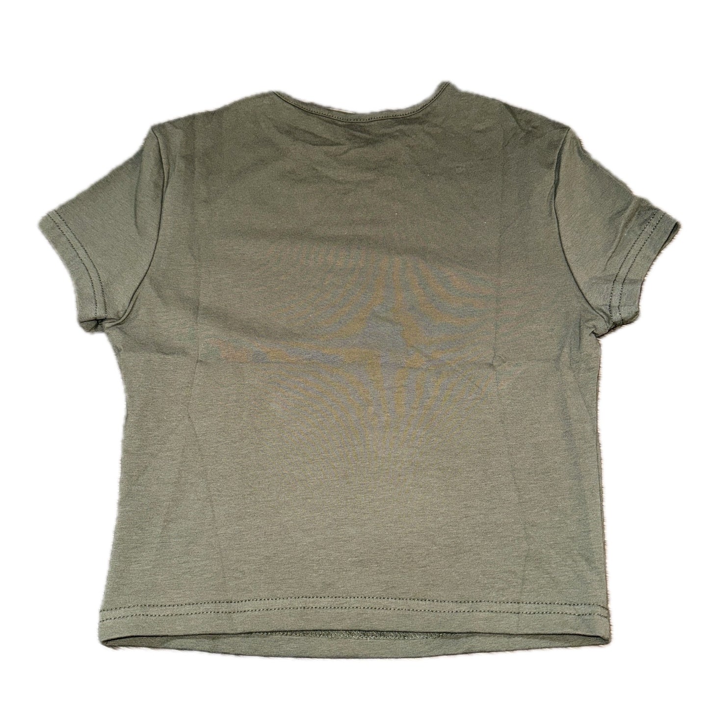 Olive Grunge Slit Crop Tee