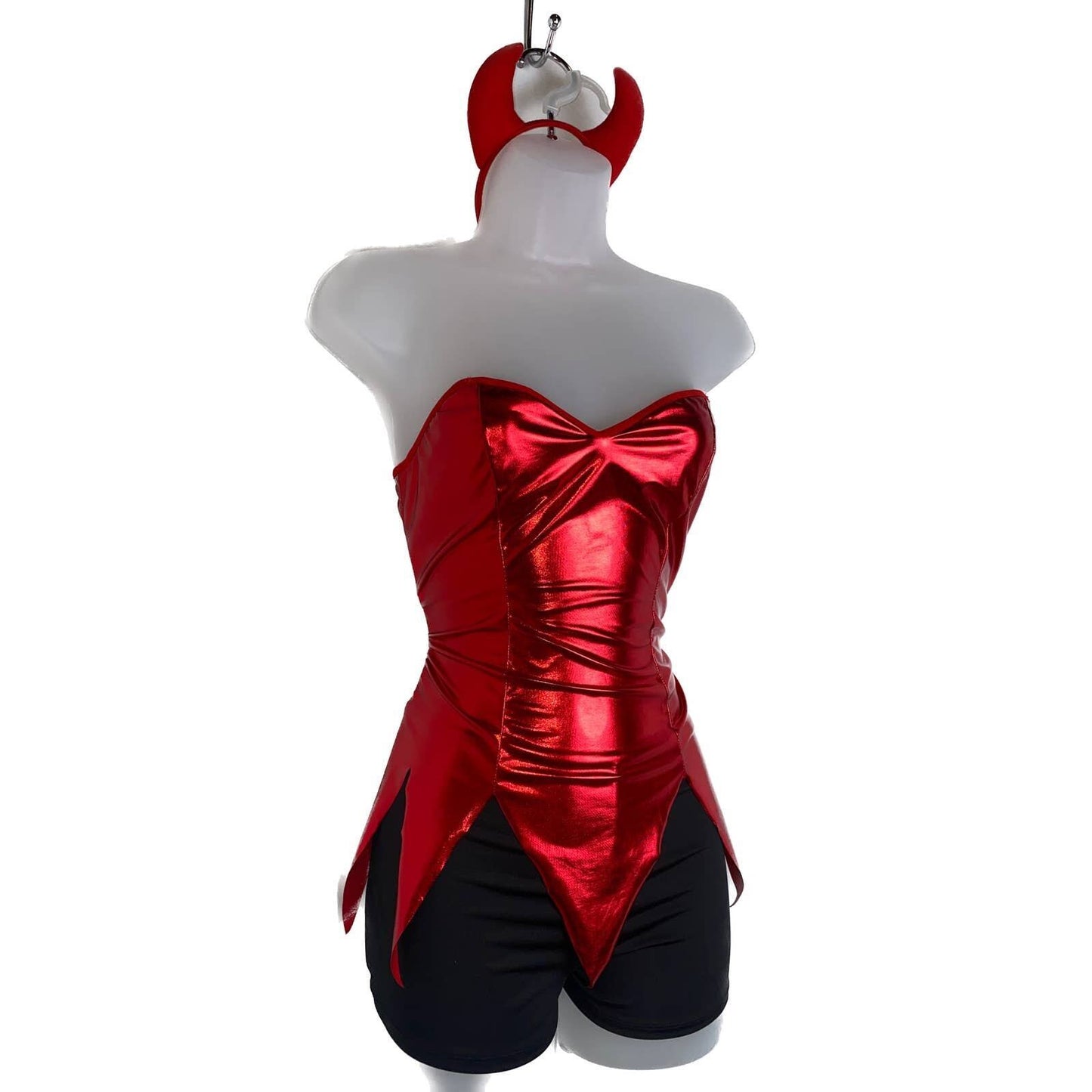 Metallic Devil Shorts Costume Set