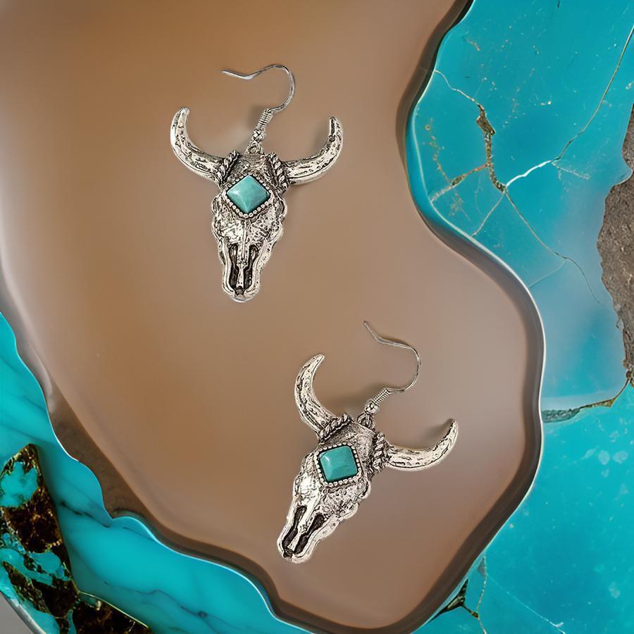 Skullstone Turquoise Earrings