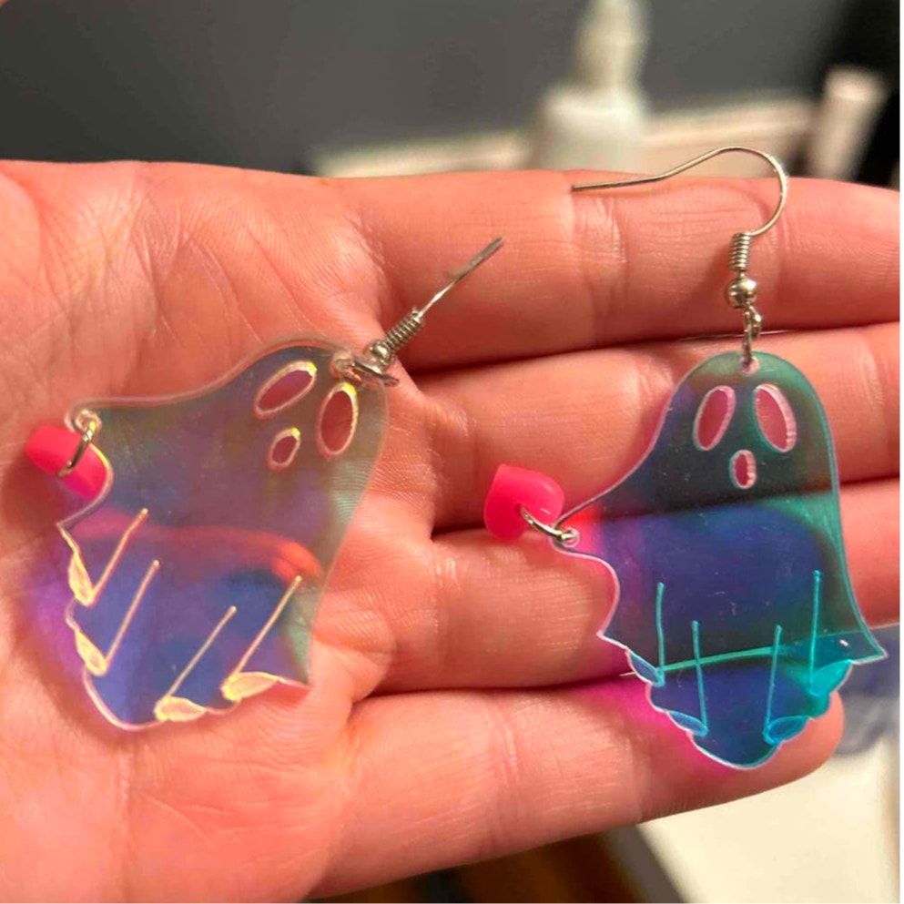 Iridescent Ghost Earrings