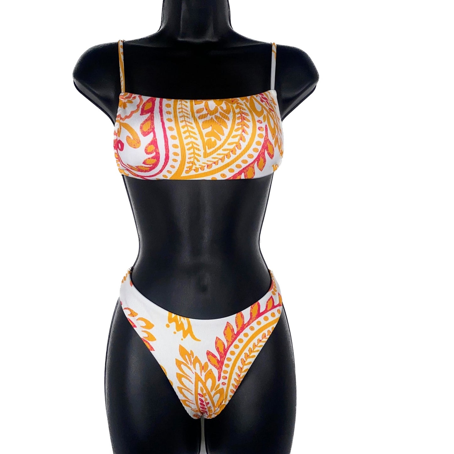 Paisley Print Square Neck Bikini