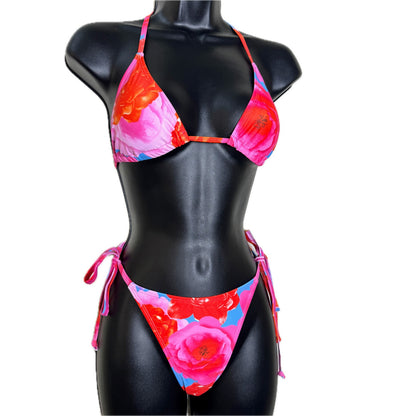 Medium Red Pink Adjustable Bikini Swimsuit