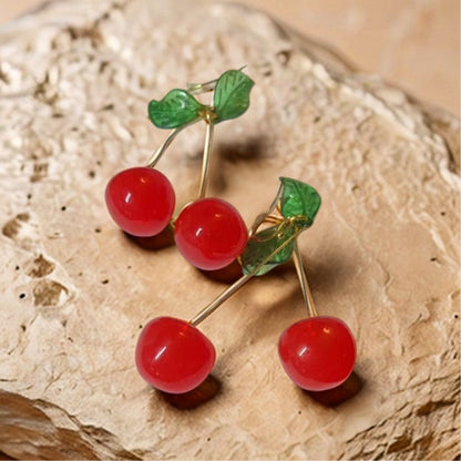 Red Cherry Dangle Earrings