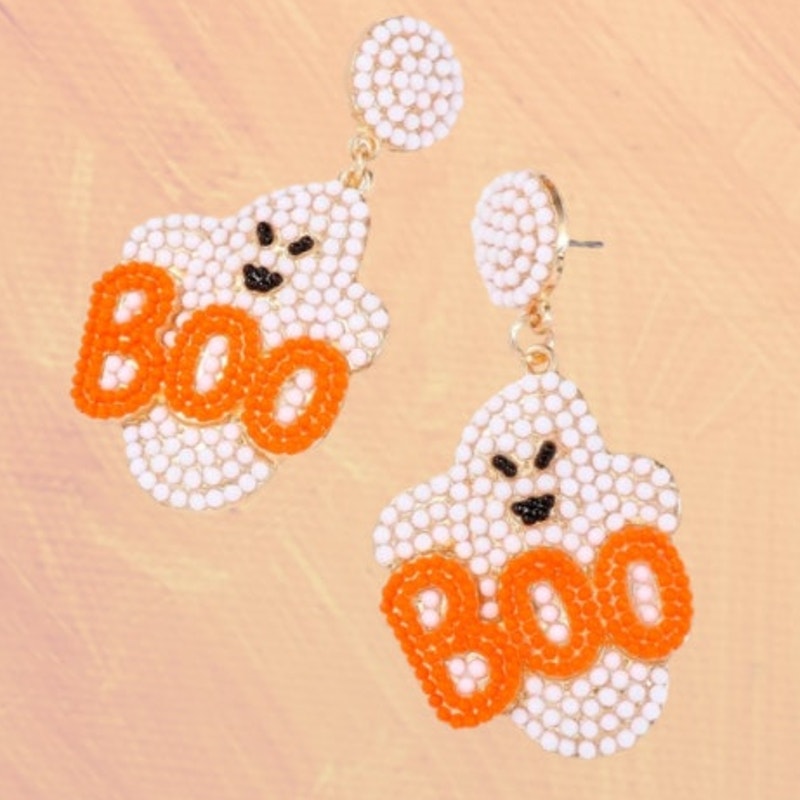 Little Boo Ghost Rhinestone Earrings