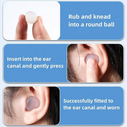 Moldable Shapable Noise Canceling Silicone Earplugs