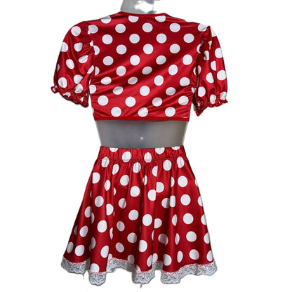 2 Piece Red Polka Dot Minnie Mouse Halloween Costume Set