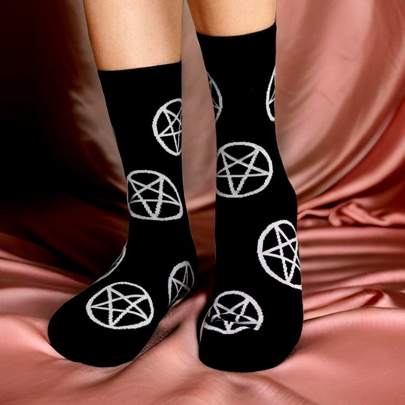 Mystical Pentagram Crew Socks