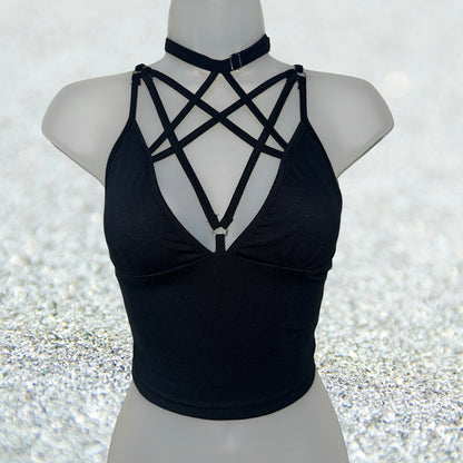 Onyx Pentagram Adjustable Crop Tank