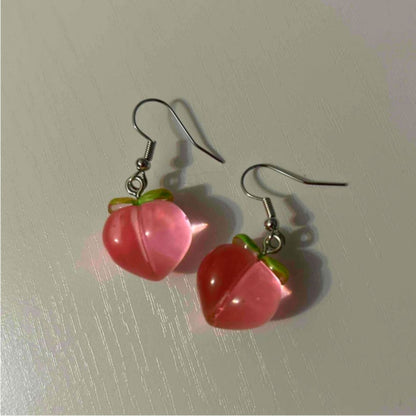 Peach Pink Dangle Earrings