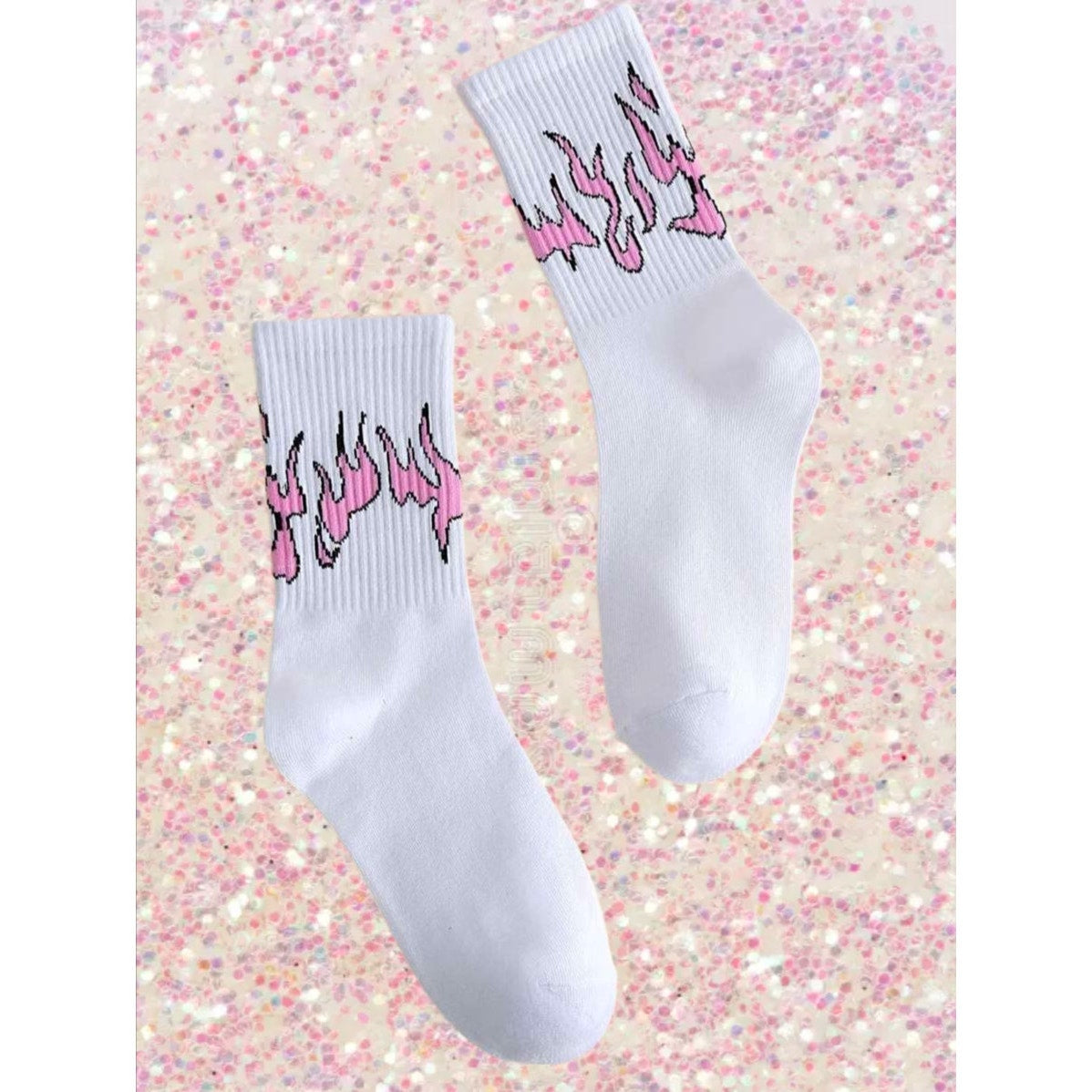 Litty Pink Crew Socks