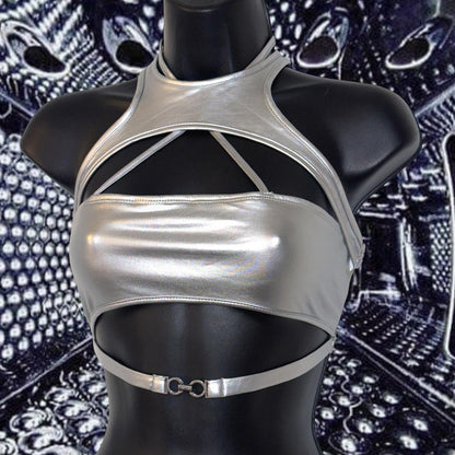 Liquid Metal Harness Bralette