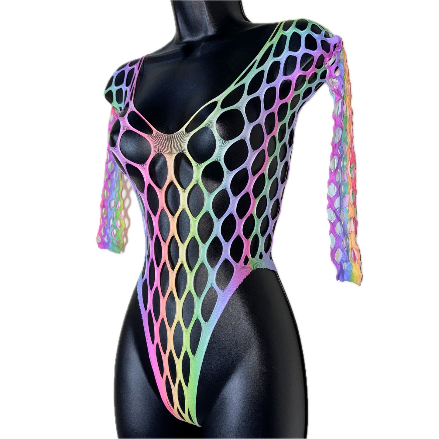 Rainbow Mesh Knit Bodysuit