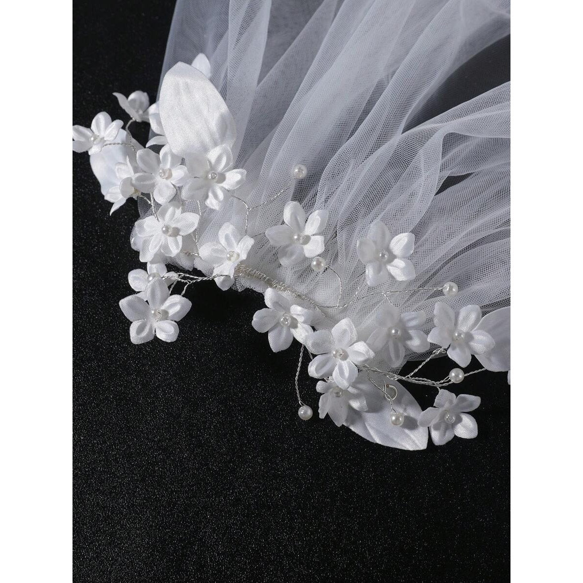 Ivory Blossoms Bridal Veil