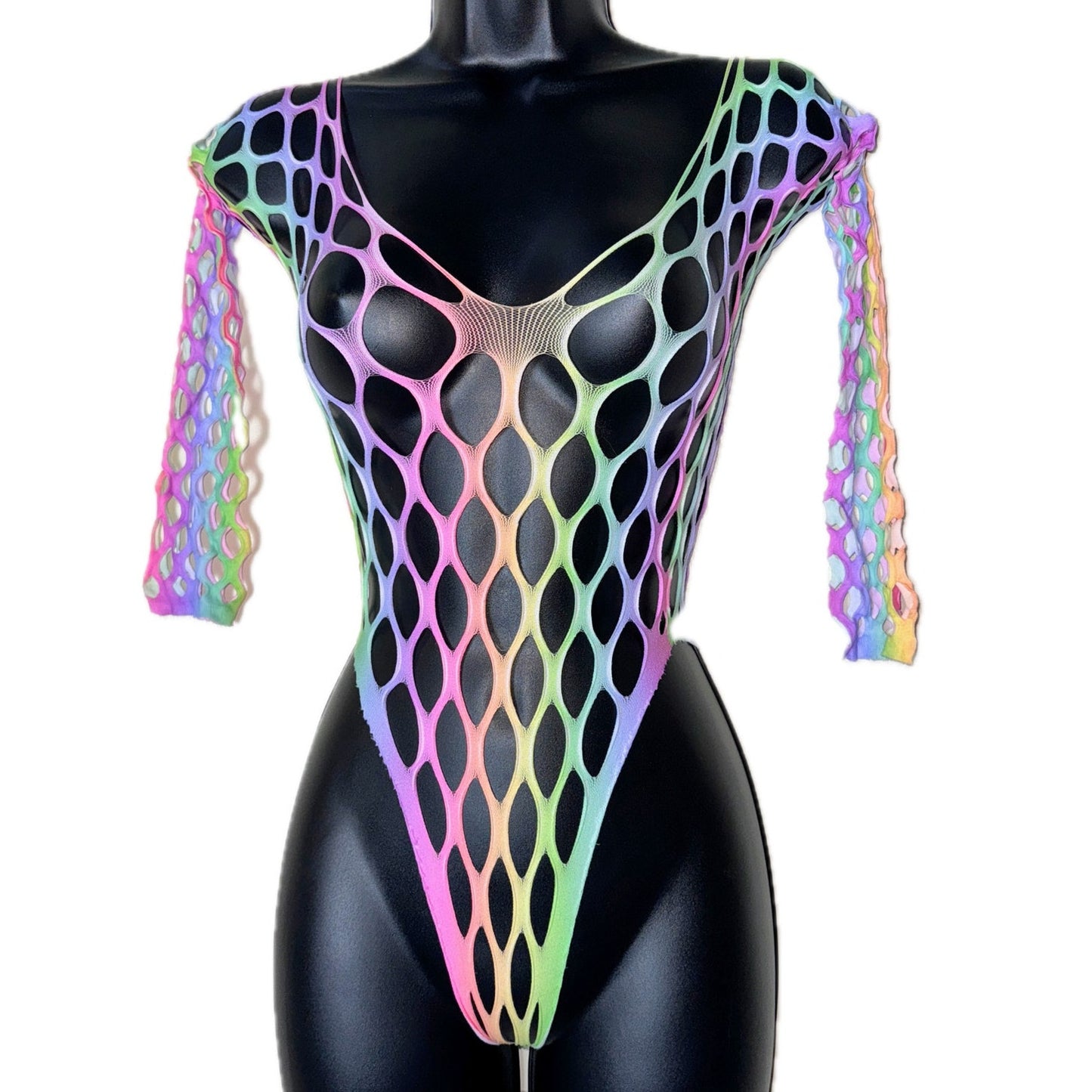 Rainbow Mesh Knit Bodysuit