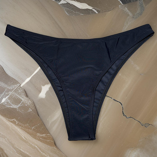 Small Black High Cut Bikini Swim Bottoms