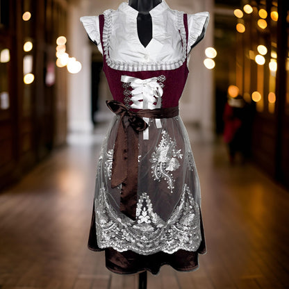 Red & Brown Lace Dirndl Dress Bella