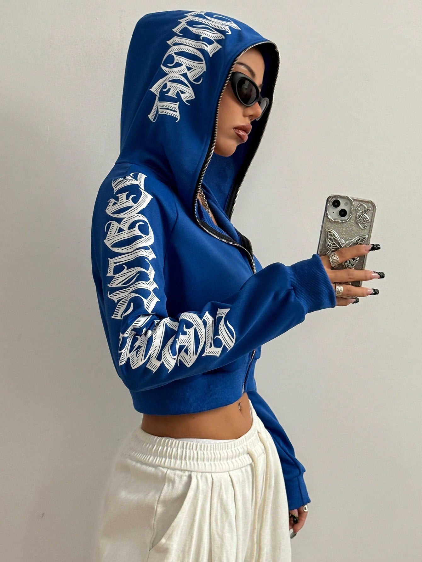 Shadow Zip Hooded Crop